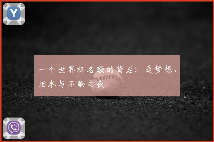 一个世界杯名额的背后:是梦想、泪水与不眠之夜