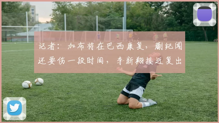 记者：加布将在巴西康复，蒯纪闻还要伤一段时间，李新翔接近复出